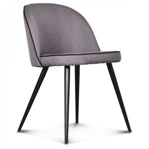Ingrid chair gray fabric with black trim