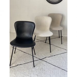Three chairs with different colours