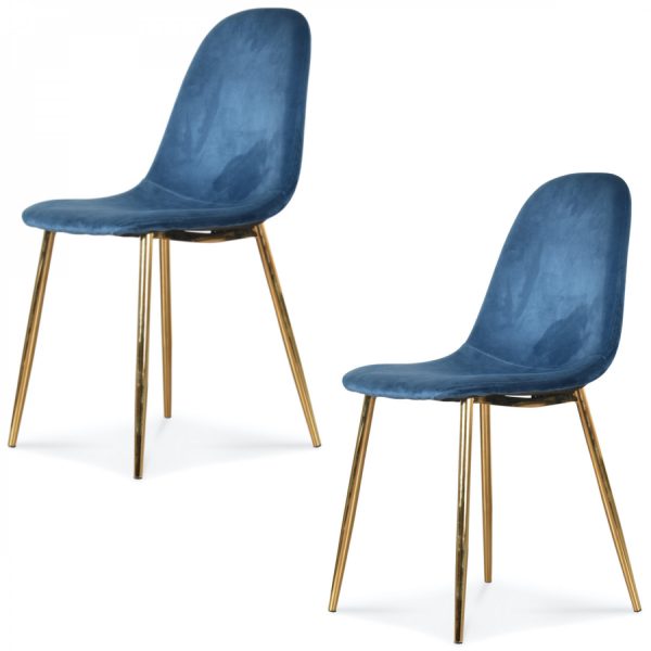 Josef chair cobalt blue velvet golden feet